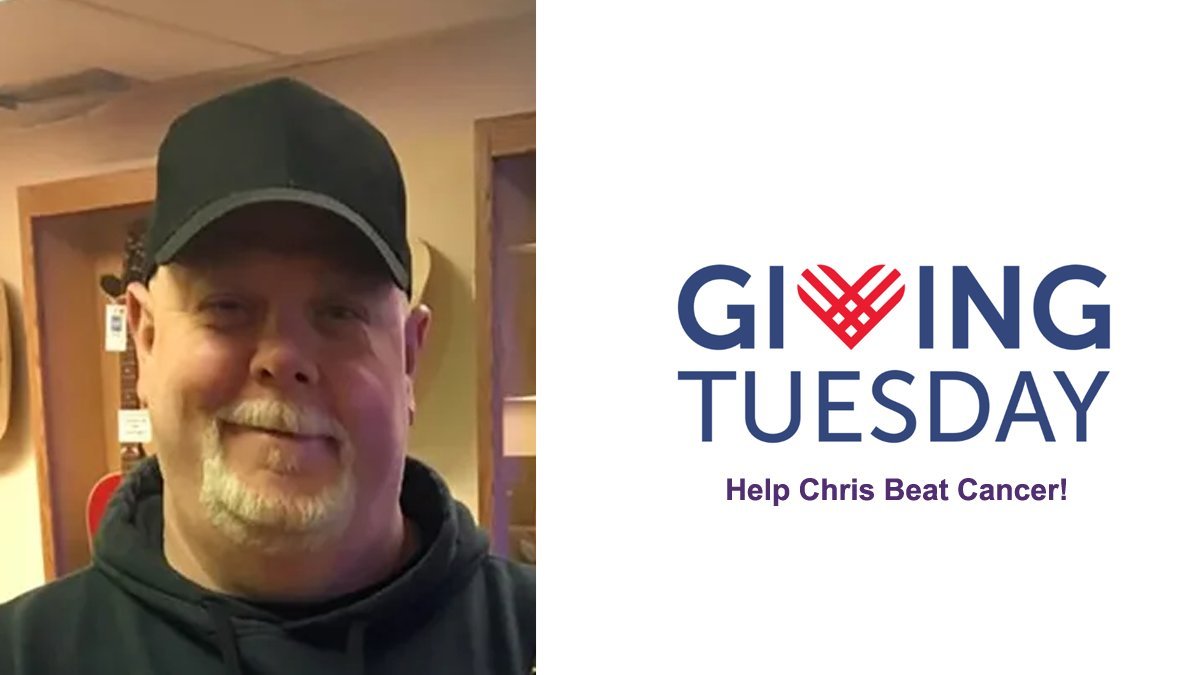 Christopher Haught stands in a photo, happy. Help him battle cancer by attending the December 7 event.